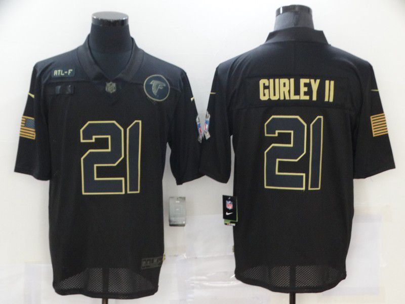 Men Atlanta Falcons #21 Gurley ii Black gold lettering 2020 Nike NFL Jersey
